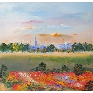 Hamid Alvi, 30 x 30 inch, Oil on Canvas, Landscape Painting, AC-HA-036